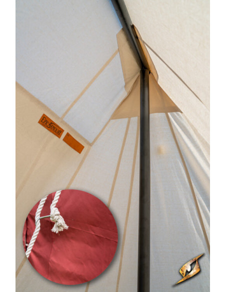 Tenda rossa medievale per guerrieri,...