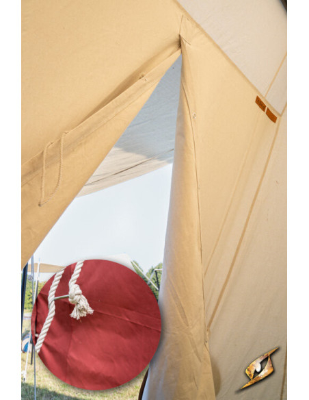 Tenda rossa medievale per guerrieri,...