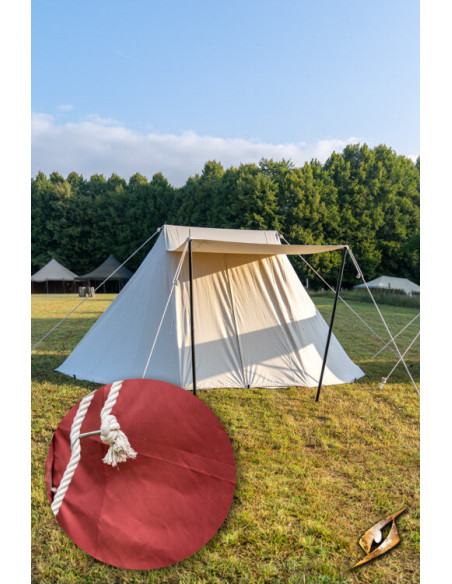 Tenda rossa medievale per guerrieri,...