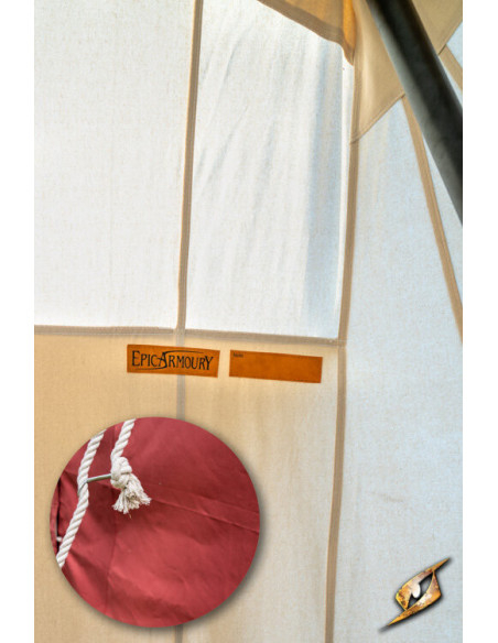 Tenda rossa medievale per guerrieri,...