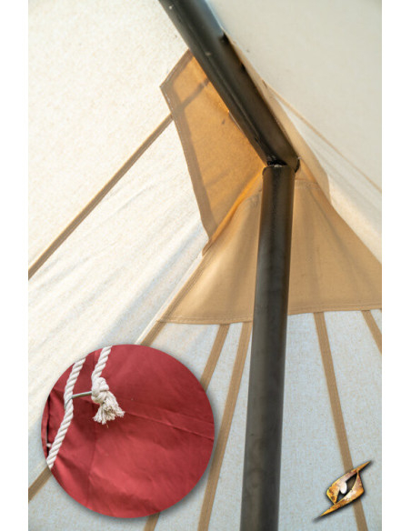 Tenda rossa medievale per guerrieri,...