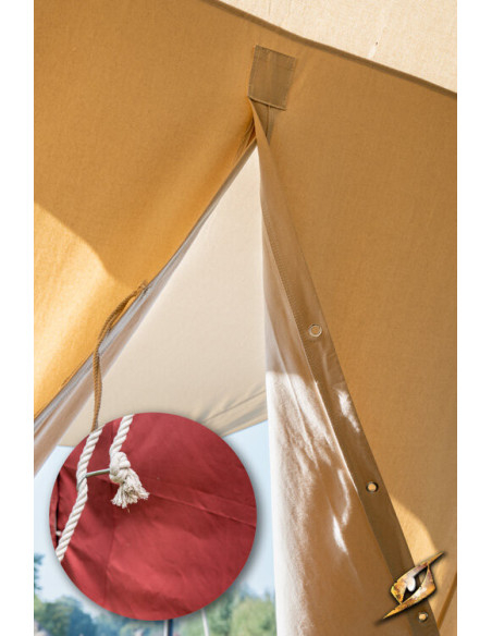 Tenda rossa medievale per guerrieri,...