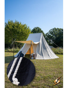 Tenda medievale nera per guerrieri, 5 x 7 metri....