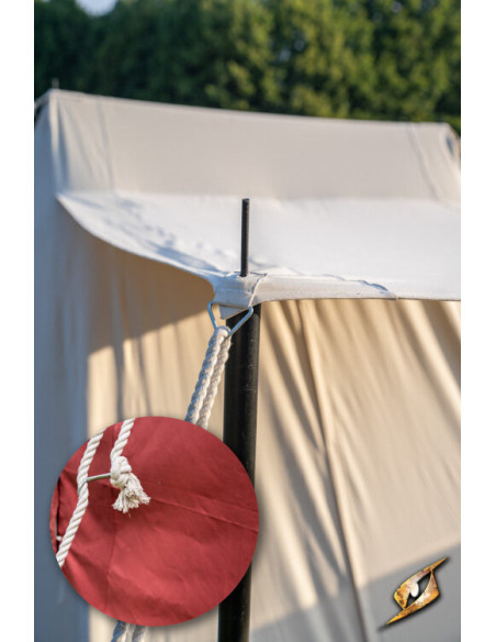 Tenda rossa medievale per guerrieri,...
