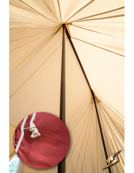 Tenda rossa medievale per guerrieri,...