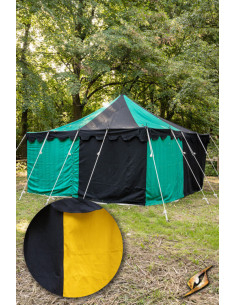Tenda tendone medievale, nero-giallo 4 x 4 metri...
