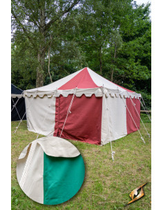 Tenda per tendoni medievale, verde naturale 4 x 4 metri...