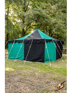 Tenda per tendoni medievale, nero-verde 4 x 4 metri...