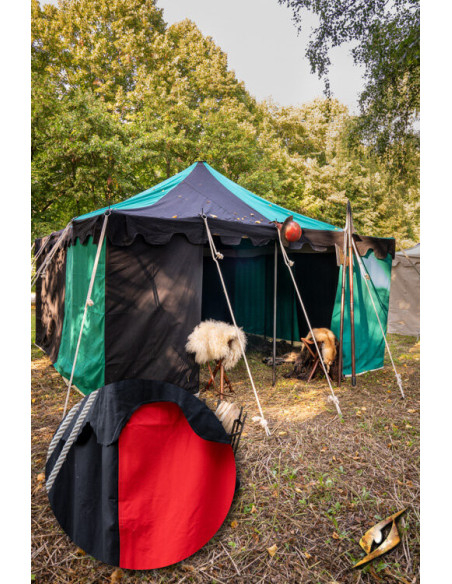 Tenda tendone medievale, nero-rosso 4...