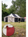 Tenda tendone medievale, rosso naturale 5 x 8 metri. (Versione compatta)