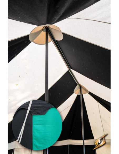Tenda tendone medievale, nero-verde 5...