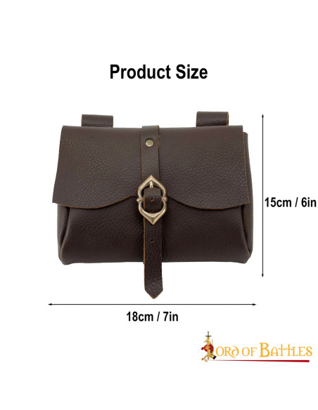 Borsa a tracolla medievale, vera pelle