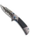 Coltello da campo Albainox fantasy 3D in acciaio damasco (20 cm.)
