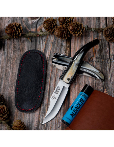 Coltello Cudeman in corno di toro di...