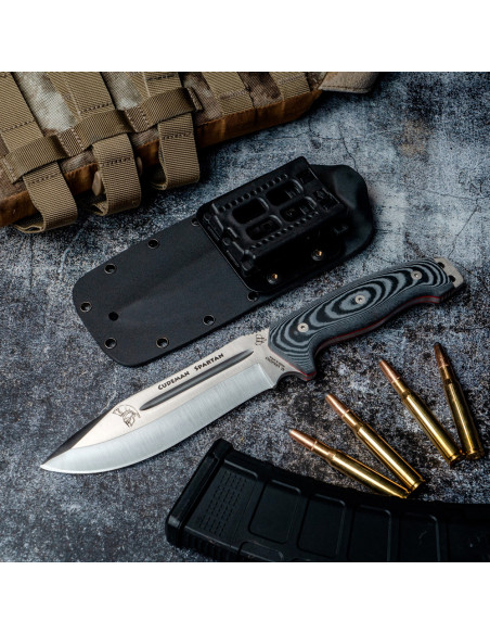 Coltello da sopravvivenza spartano Kydex nero