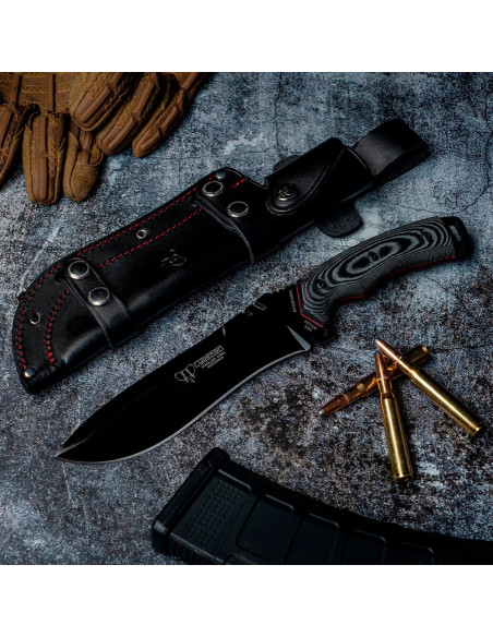 Coltello Berretto Verde con lama nera...