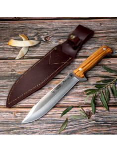 Coltello da caccia Cudeman, manico in legno d'ulivo