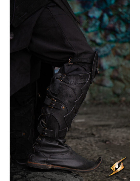 Schinieri in pelle Shadow Warrior, neri