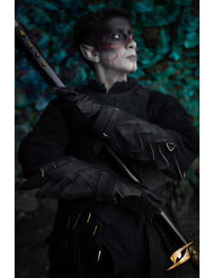 Bracciali in pelle scamosciata Shadow Warrior, neri