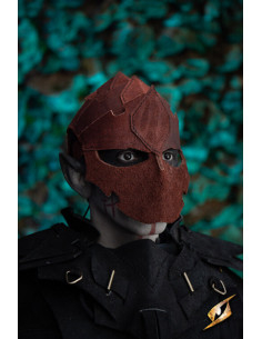 Maschera da assassino in pelle scamosciata, marrone