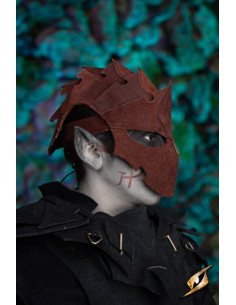 Maschera da assassino in pelle scamosciata, marrone 2