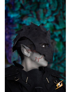 Maschera da assassino in pelle scamosciata, nera 2