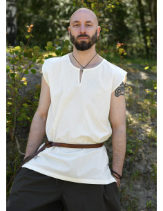 Túnica medieval senza maniche modello Clement, bianco...