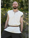 Túnica medieval senza maniche modello Clement, bianco naturale