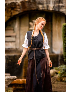 Gilet medievale in cotone Franziska, nero