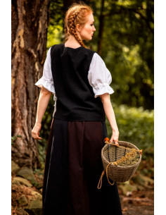 Gilet medievale in cotone Franziska, nero 2