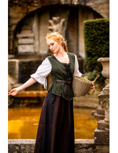 Gilet medievale donna modello Selma, verde 2
