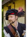 Parlota da menestrello medievale in lana, nero-rosso