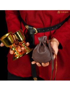 Borsa per l'elemosina medievale in pelle, LARP 2