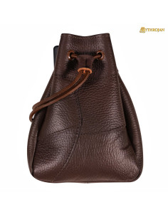 Marsupio medievale in corno marrone (21,5 cm.)