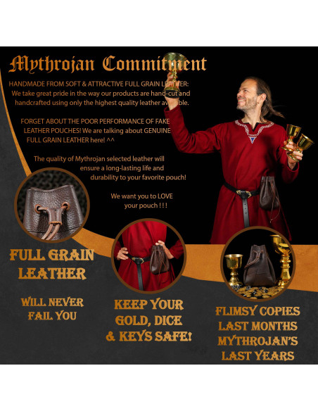 Marsupio medievale in corno marrone...