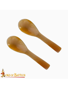 Set 2 cucchiai in vero corno (12,7 cm.)