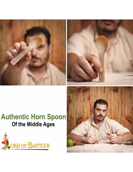 Set 2 cucchiai in vero corno (12,7 cm.)