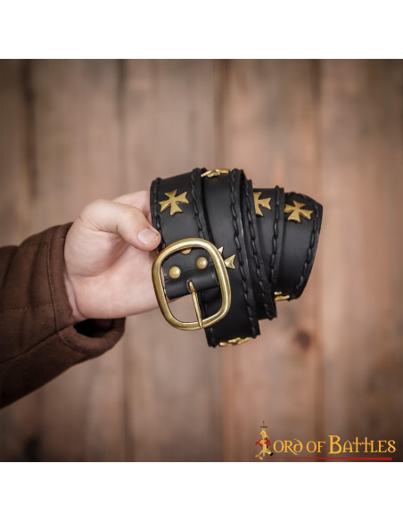 Cintura medievale in pelle Crociati,...