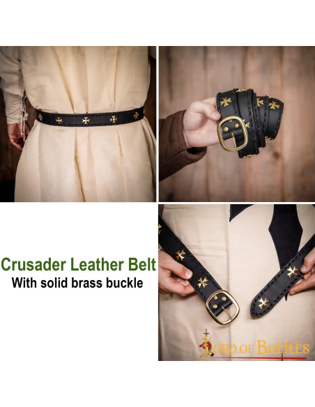 Cintura medievale in pelle Crociati,...