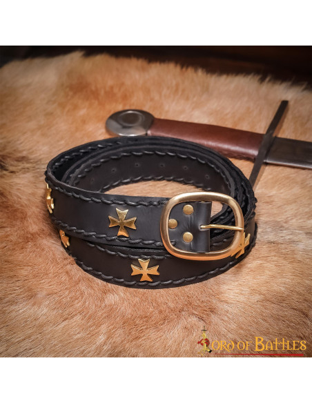 Cintura medievale in pelle Crociati,...