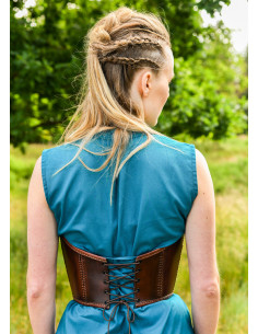 Corsetto medievale in pelle, colore marrone 2