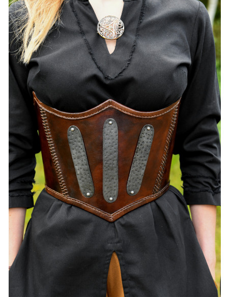 Corsetto medievale in pelle decorata,...
