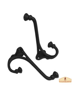 Set di 2 ganci da parete rustici in ghisa (9 cm.)