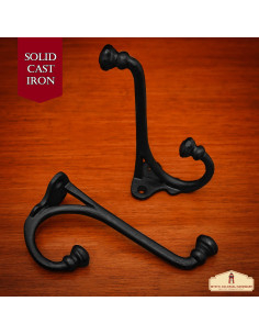 Set di 2 ganci da parete rustici in ghisa (9 cm.) 2