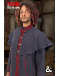 Mantello corto Dungeons and Dragons Warlock, grigio-rosso