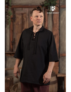Camicia estiva medievale Aton, nera