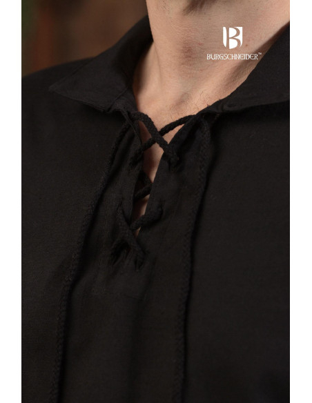 Camicia estiva medievale Aton, nera