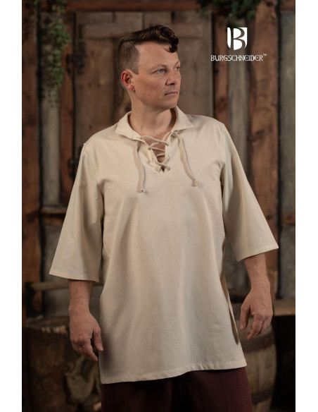 Camicia medievale estiva Aton, bianco...