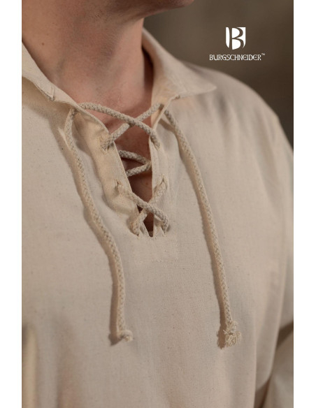 Camicia medievale estiva Aton, bianco...