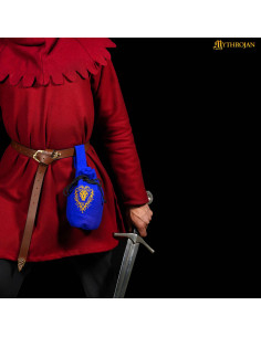 Borsa per l'elemosina medievale in lana con disegno di... 2